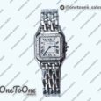 Реплика часов Cartier Panthère Secrete Ladies 27mm Diamond Bezel Stainless steel Top-tier Копия один в один White Dial Stainless steel Bracelet Ronda Quartz