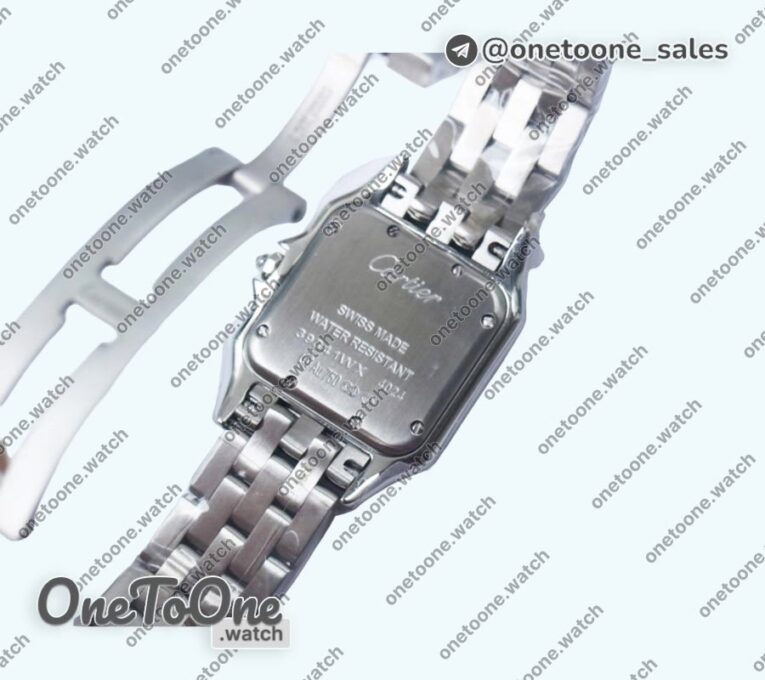 Реплика часов Cartier Panthère Secrete Ladies 27mm Diamond Bezel Stainless steel Top-tier Копия один в один White Dial Stainless steel Bracelet Ronda Quartz