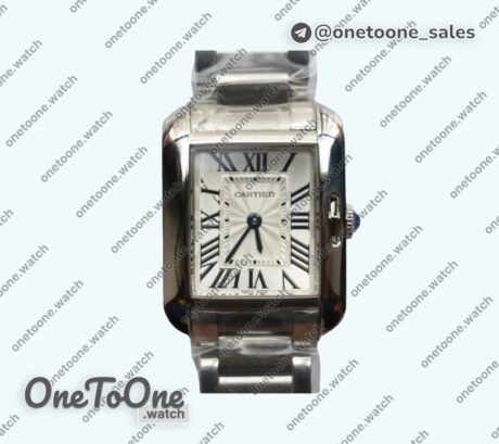Реплика часов Cartier Tank Anglaise Ladies Stainless steel White Dial Roman Number Bracelet G Swiss Quartz
