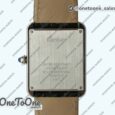 Реплика часов Cartier Tank Solo 27.5mm Stainless steel White Dial Black Croco Strap Ronda Quartz K11F