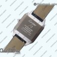 Реплика часов Cartier Santos De Cartier Stainless steel Diamonds Bezel Whtie Dial Leather Swiss Quartz