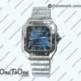 Реплика часов Cartier Santos de Cartier 2018 40mm Stainless steel Top-tier Копия один в один Blue Dial Stainless steel SmartLinks Bracelet MIYOTA 9015