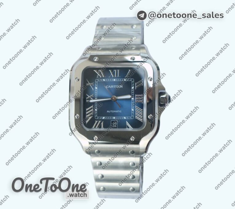 Реплика часов Cartier Santos de Cartier 2018 40mm Stainless steel Top-tier Копия один в один Blue Dial Stainless steel SmartLinks Bracelet MIYOTA 9015