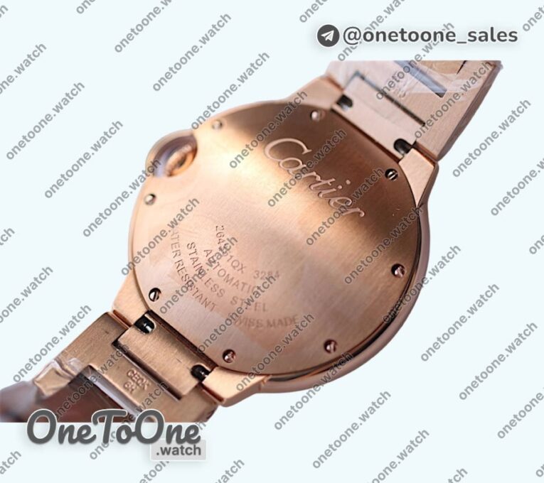 Реплика часов Cartier Balon Bleu Cartier 36mm Rose gold MOP Dial Roman Bracelet Japan NH55