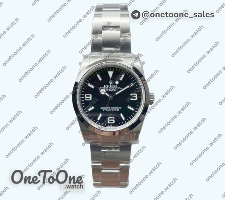 Реплика часов Rolex Explorer 1 124270 36mm 904L Stainless steel/Stainless steel Black Dial Asia 3230