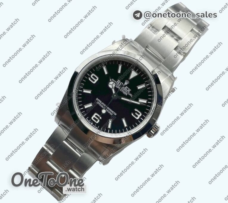 Реплика часов Rolex Explorer 1 124270 36mm 904L Stainless steel/Stainless steel Black Dial Asia 3230