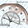 Реплика часов Chanel J12 Ladies 33mm Ceramic Pink MOP Dial Diamonds Marker Bracelet EAST Swiss Qtz