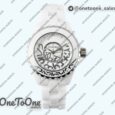 Реплика часов Chanel J12 Ladies 33mm Ceramic White Dial Graffiti Marker Bracelet EAST Swiss Qtz