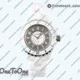 Реплика часов Chanel J12 Ladies 33mm Ceramic White/Grey Dial Bracelet EAST Swiss Qtz