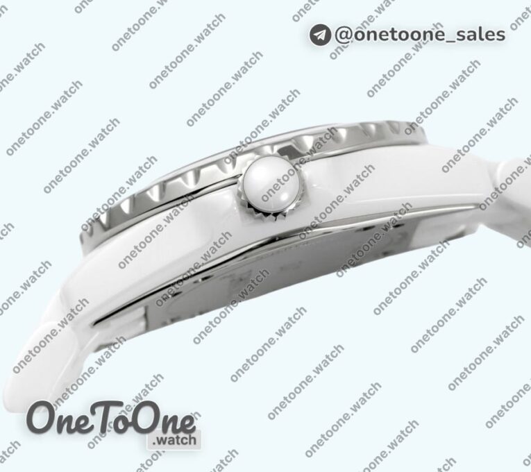 Реплика часов Chanel J12 Ladies 33mm Ceramic White/Grey Dial Bracelet EAST Swiss Qtz
