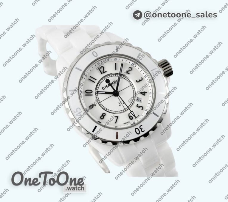 Реплика часов Chanel J12 Ladies 33mm Ceramic White Dial Bracelet EAST Swiss Qtz