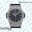 Реплика часов Hublot Classic Fusion 42mm Stainless steel Top-tier Копия один в один Black Dial On Black Gummy Strap Asian HB1112