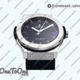 Реплика часов Hublot Classic Fusion 42mm Stainless steel Top-tier Копия один в один Black Dial On Black Gummy Strap Asian HB1112
