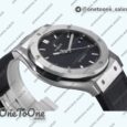 Реплика часов Hublot Classic Fusion 42mm Stainless steel Top-tier Копия один в один Black Dial On Black Gummy Strap Asian HB1112
