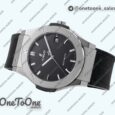 Реплика часов Hublot Classic Fusion 42mm Stainless steel Top-tier Копия один в один Black Dial On Black Gummy Strap Asian HB1112