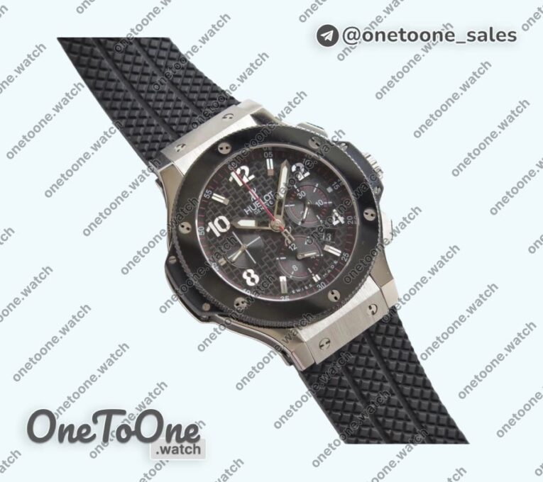 Реплика часов Hublot Big Bang Evolution 44mm Stainless steel Black CF Dial Rubber Strap Mod