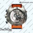 Реплика часов Omega Planet Ocean Master Chronometer Stainless steel Blue/Orange Polished Bezel White Dial Rubber Strap V4
