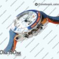 Реплика часов Omega Planet Ocean Master Chronometer Stainless steel Blue/Orange Polished Bezel White Dial Rubber Strap V4