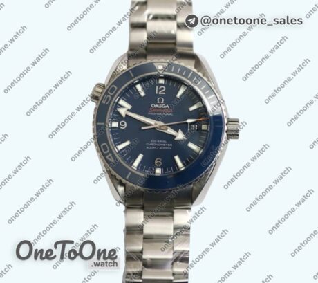 Реплика часов Omega PLANET OCEAN 42MM Titanium Top-tier Копия один в один Blue Dial On Ti Bracelet