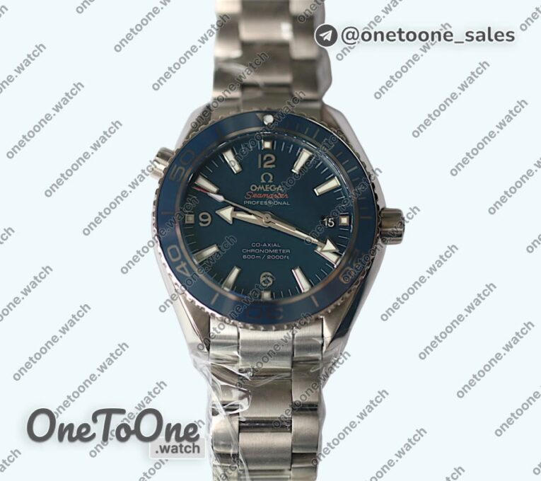 Реплика часов Omega PLANET OCEAN 45MM Titanium Top-tier Копия один в один Blue Dial On Ti Bracelet