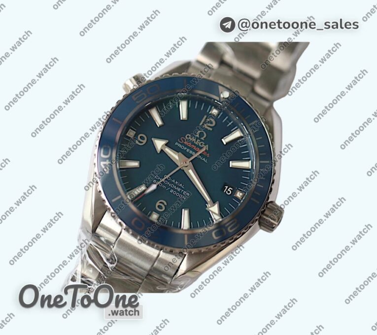 Реплика часов Omega PLANET OCEAN 45MM Titanium Top-tier Копия один в один Blue Dial On Ti Bracelet