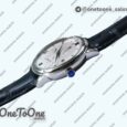 Реплика часов Omega De Ville Prestige Real PR Stainless steel Top-tier Копия один в один Gray Dial Blue Markers on Blue Leather Strap MIYOTA 9015