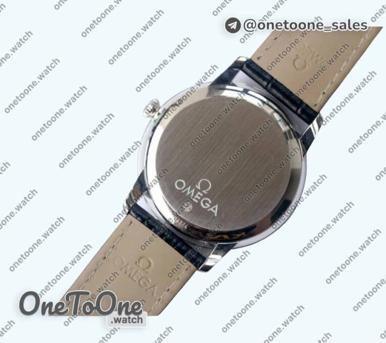 Реплика часов Omega De Ville Prestige Real PR Stainless steel Top-tier Копия один в один Black&White Dial Stainless steel Markers Leather Strap MIYOTA 9015