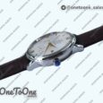 Реплика часов Omega De Ville Prestige Real PR Stainless steel Top-tier Копия один в один White Dial Gold Markers Leather Strap MIYOTA 9015