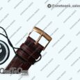 Реплика часов Omega De Ville Prestige Real PR Rose gold Top-tier Копия один в один White Dial Leather Strap MIYOTA 9015