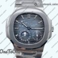Реплика часов Patek Philippe Nautilus 5712 Rose gold Top-tier Копия один в один Gray Dial on Brown Leather Strap