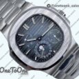 Реплика часов Patek Philippe Nautilus 5712 Rose gold Top-tier Копия один в один Gray Dial on Brown Leather Strap
