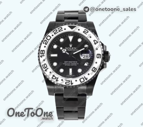 Реплика часов Rolex T-Master II Oreo PVD White Ceramic Bezel Top-tier Копия один в один Black Dial CHS V2