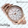 Реплика часов Rolex Sky-dweller 326935 Rose gold Black&White Dial Bracelet Asian 23J