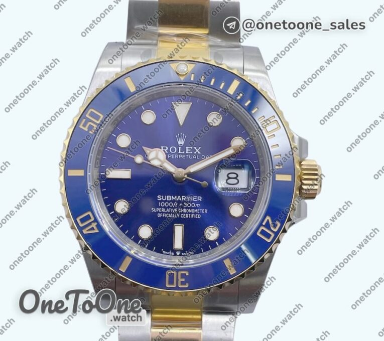 Реплика часов Rolex Submariner 126613LB 904L Yellow gold/Stainless steel Blue Dial Bracelet 3235